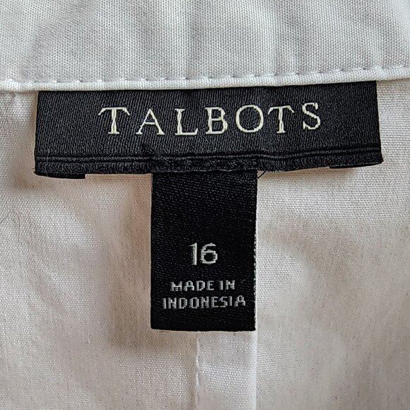Talbots Crisp White Cotton Blend Button Down Shirt Size 16 - Picture 8 of 15
